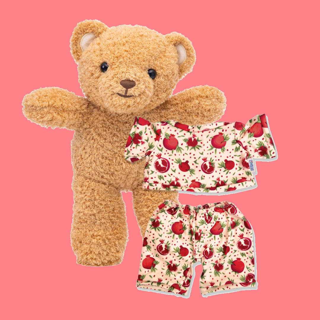 Zippy the Bear + Zippy Pajamas (Passionate Pomegranate)