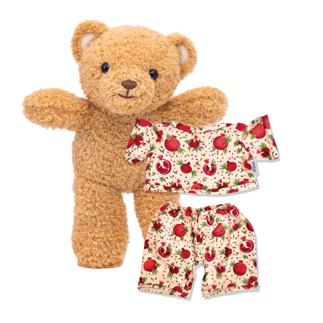 Zippy the Bear + Zippy Pajamas (Passionate Pomegranate)