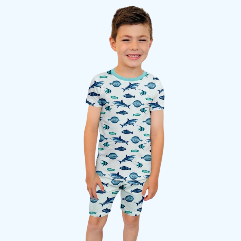 Short Sleeve - Fin Frenzy Pajamas