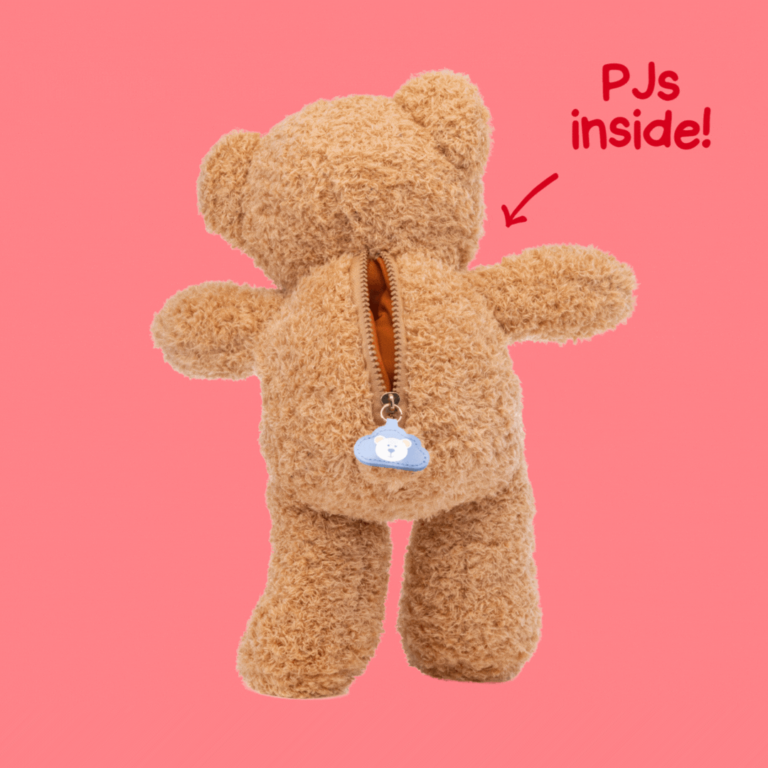 Zippy the Bear + Zippy Pajamas (Passionate Pomegranate)