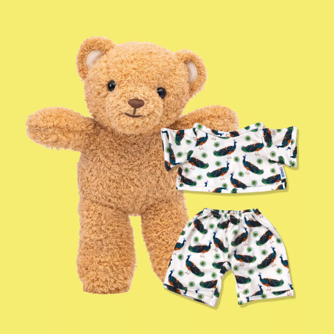 Zippy the Bear + Zippy Pajamas (Pretty In Peacock)