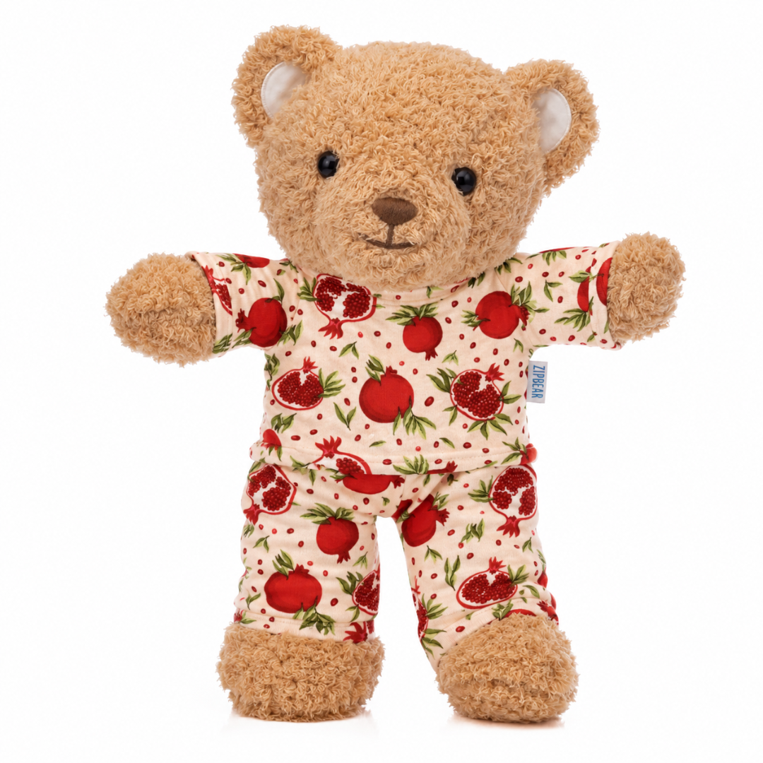Zippy the Bear + Zippy Pajamas (Passionate Pomegranate)
