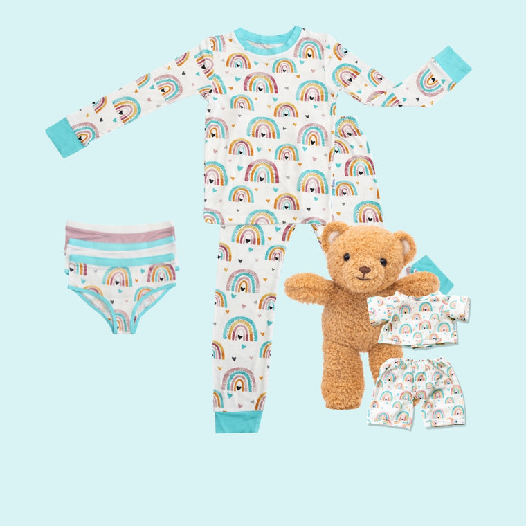 Zip N' Bear PJ Bundle Rainbow
