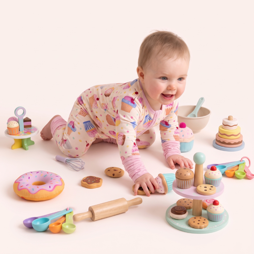 Cupcake Confetti Baby Convertible Pajamas