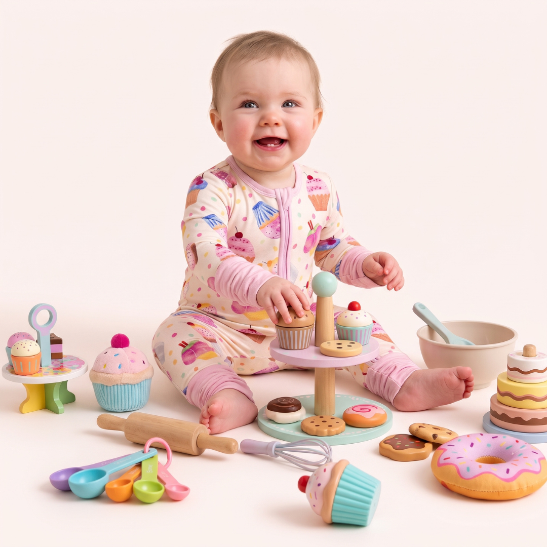 Cupcake Confetti Baby Convertible Pajamas