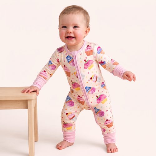 Cupcake Confetti Baby Convertible Pajamas