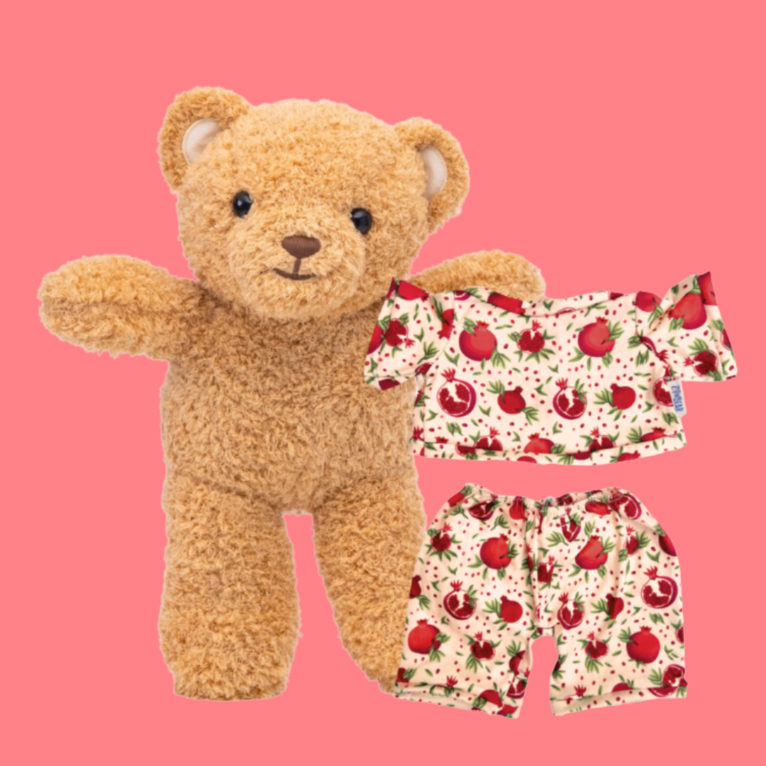 Zippy the Bear + Zippy Pajamas (Passionate Pomegranate)