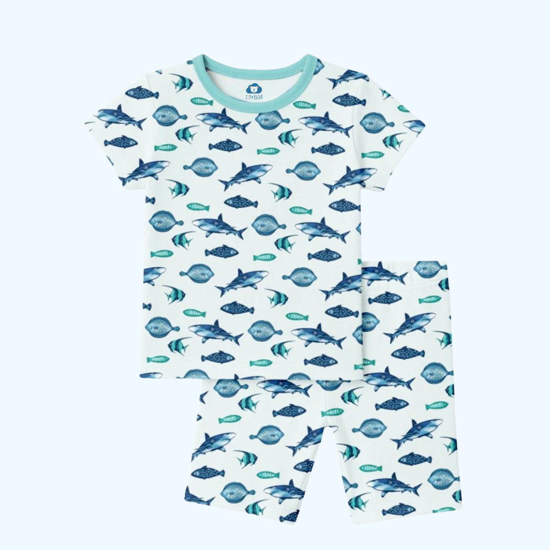 Short Sleeve - Fin Frenzy Pajamas