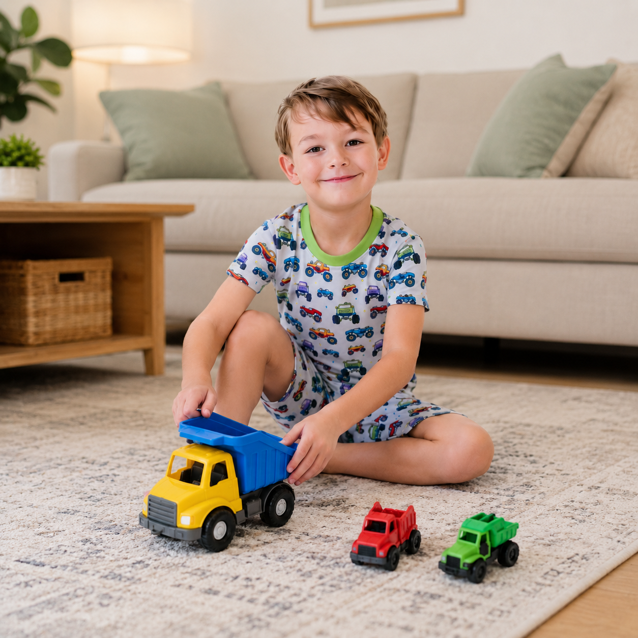 Short Sleeve - Monster Truck Pajamas