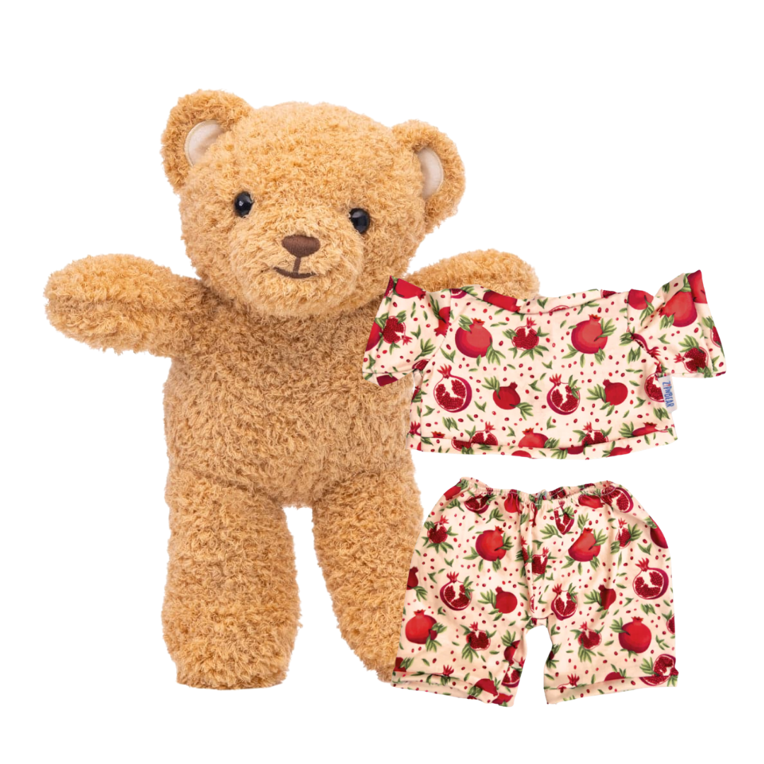 Zippy the Bear + Zippy Pajamas (Passionate Pomegranate)