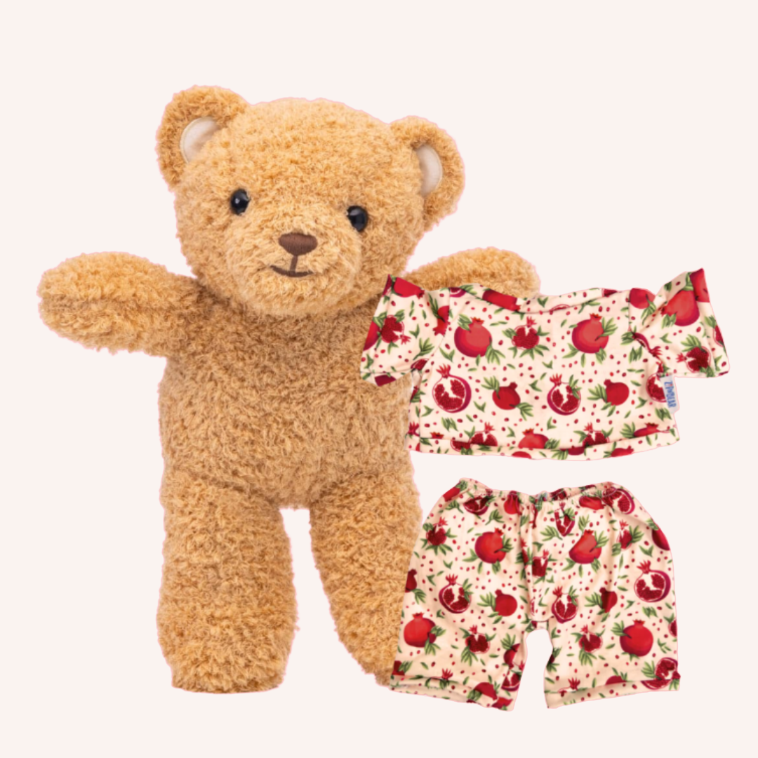 Zippy the Bear + Zippy Pajamas (Passionate Pomegranate)