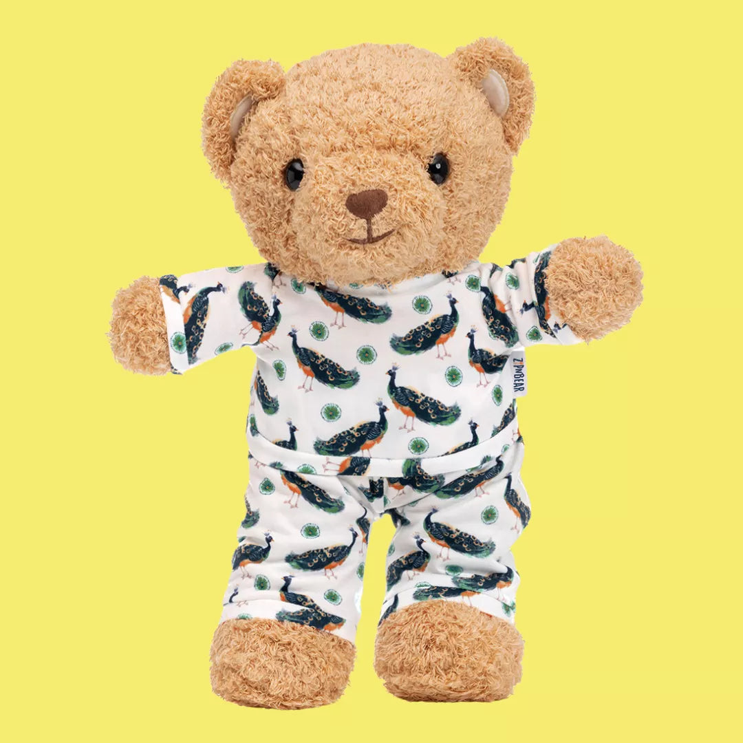 Zip N' Bear Bamboo Viscose Pajamas | Pretty in Peacock Bundle 7/8