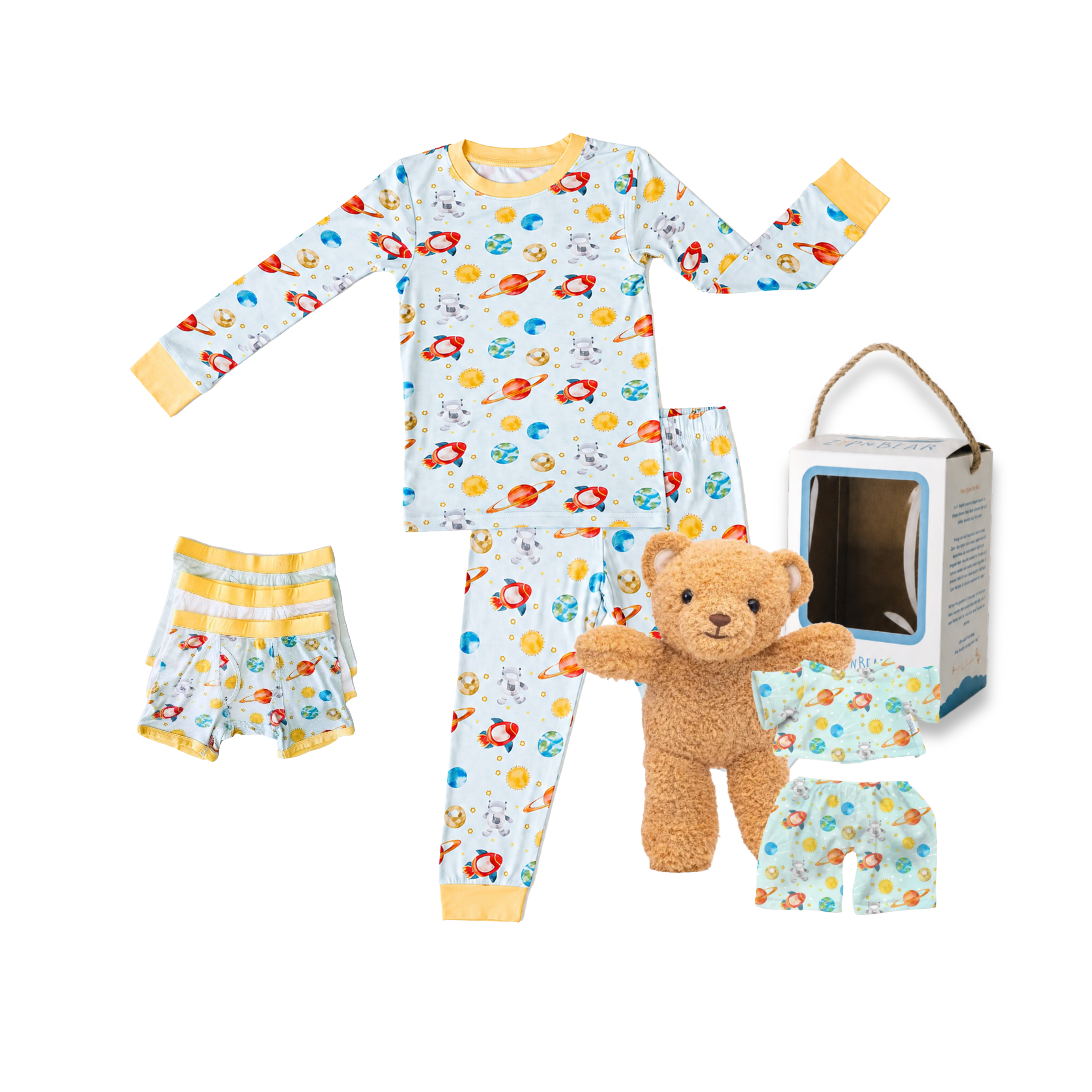 Bamboo Pajamas | Space Snuggles Bundle – Zip N' Bear™
